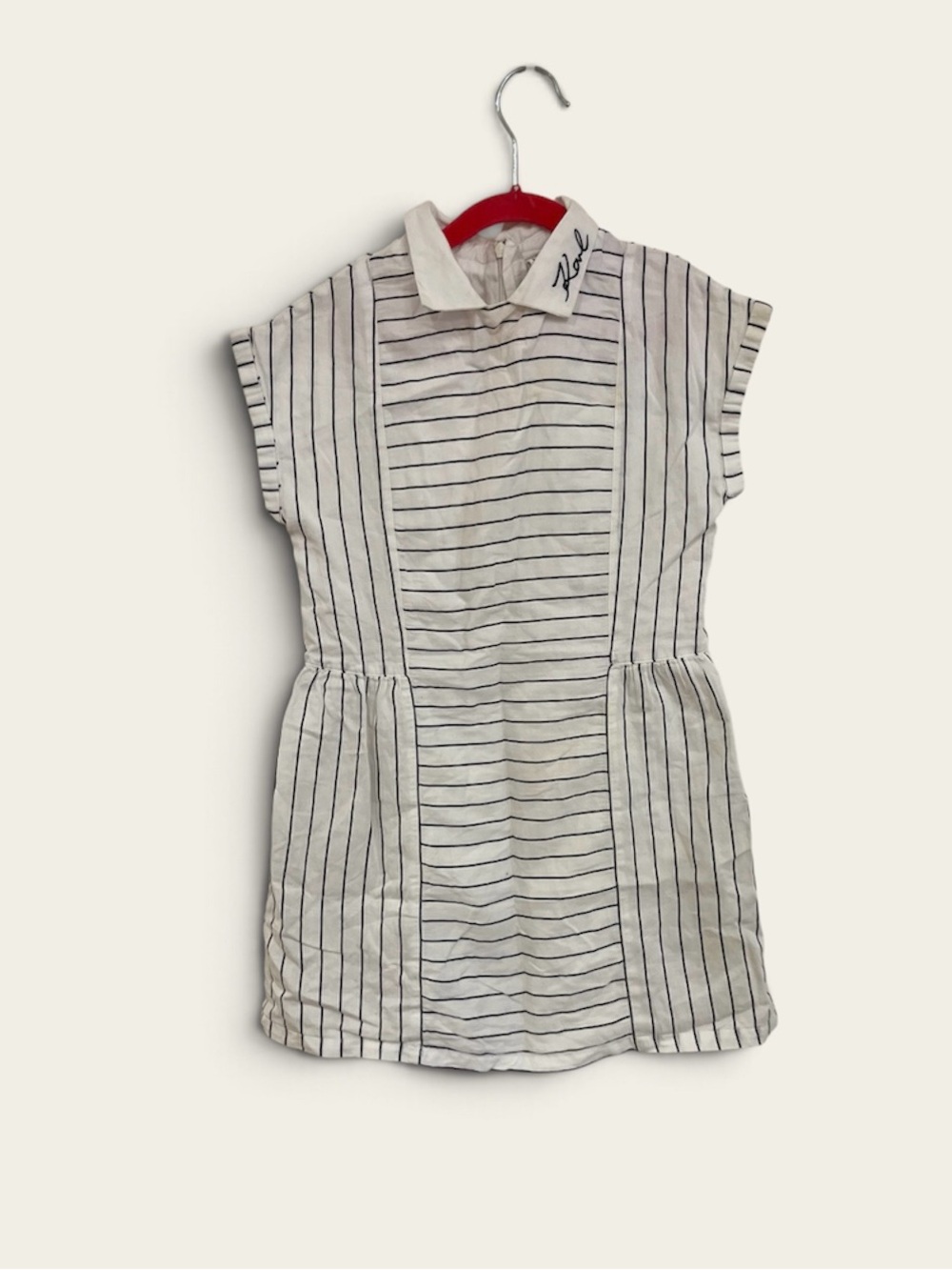 Karl Lagerfeld White Dress with Black Stripes
